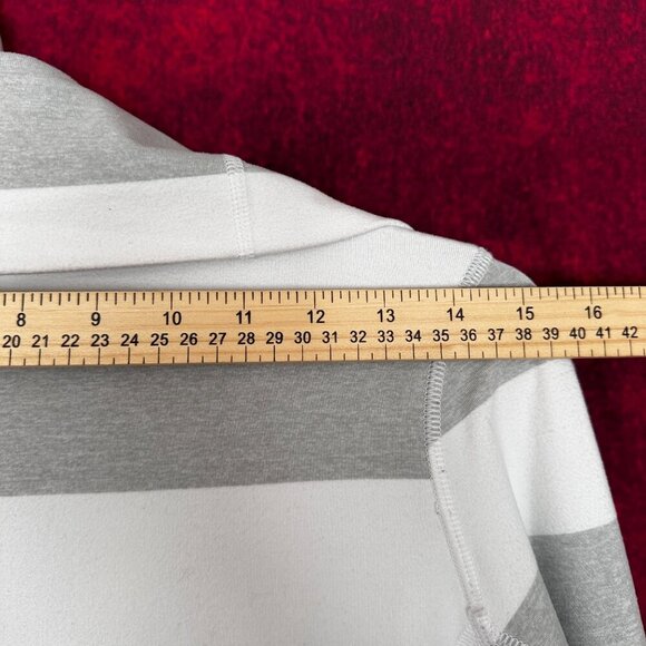 LULULEMON ATHLETICA WOMENS STRIDE HIGH NECK JACKET WHITE GRAY STRIPES, 6 - Picture 11 of 16